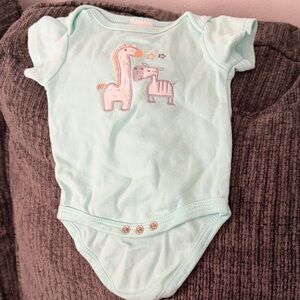 Chick Pea Light Blue Bodysuit with Animal Design